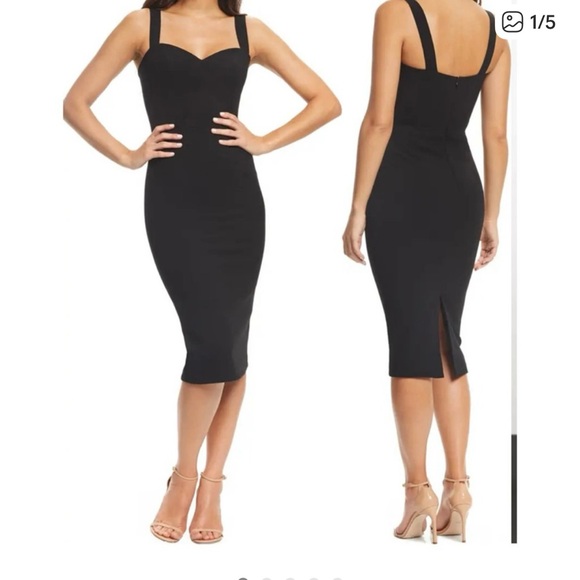 Dress the Population Dresses & Skirts - Dress the Population dress black Nicole sweetheart neck